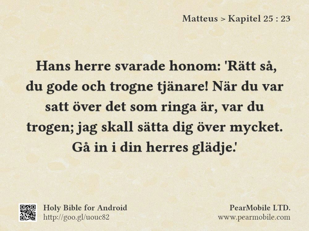 Matteus, Kapitel 25:23